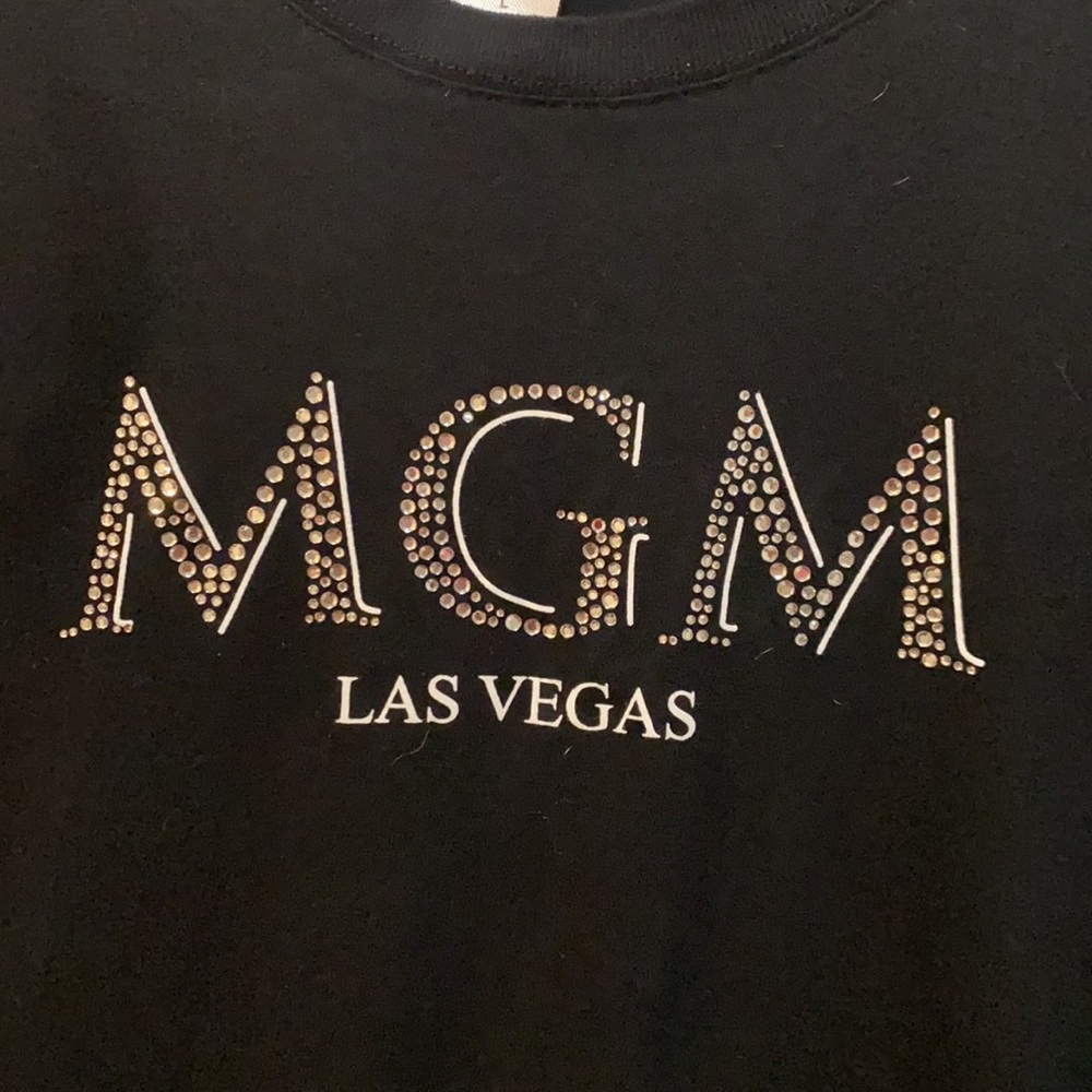 Women’s MGM Las Vegas Rhinestone Black T-shirt